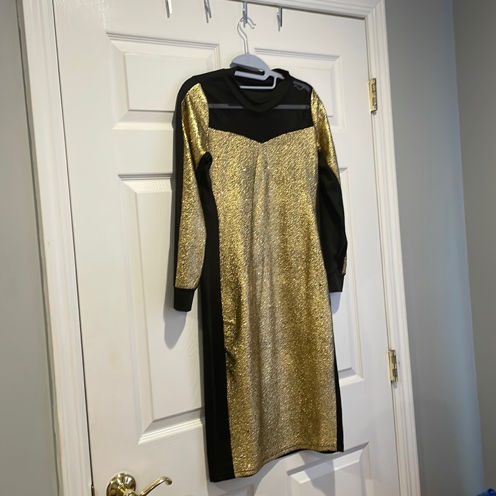 Gold and black dress